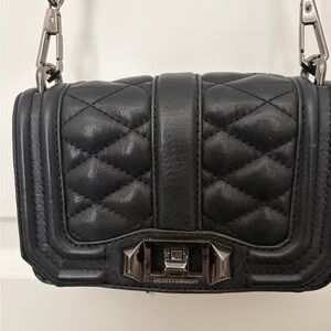 Rebecca Minkoff Black Quilted Crossbody with Chain